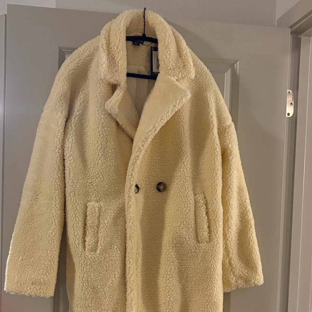 PrettyLittleThing Beige Sherpa Pea Coat